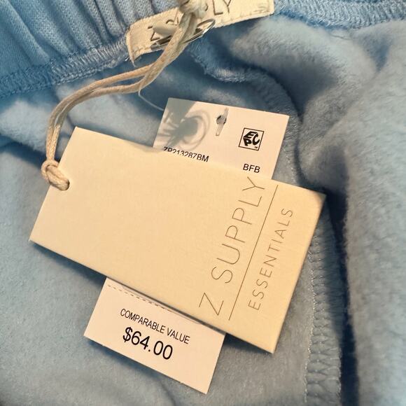Z Supply Fleece Jogger Sweat Pants Size Small Light Blue - Picture 5 of 9